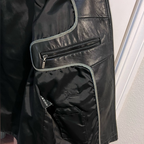 Cole Haan Black Leather Lamb Skin Jacket - Super Soft! Size M - Picture 7 of 10